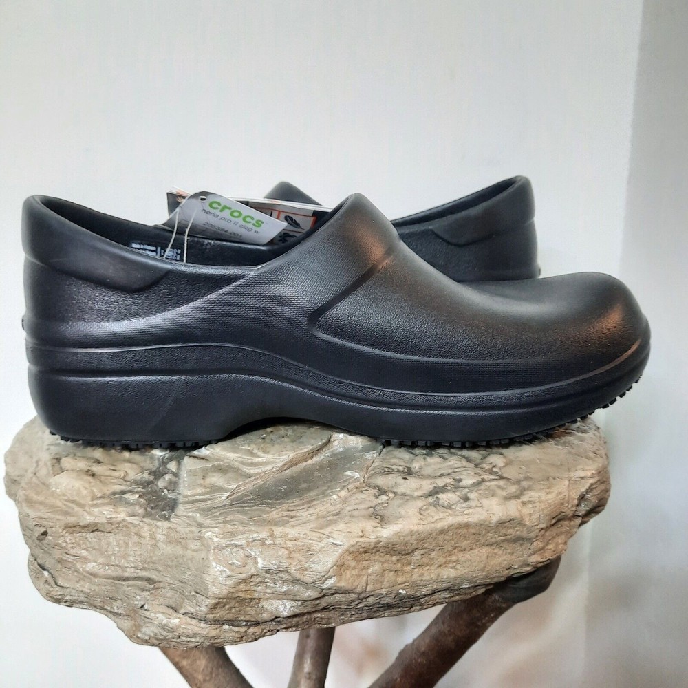 NWT Crocs Neria Pro II Clog | Slip Resistant Work Shoes Black Women's Size 10 - Picture 7 of 9